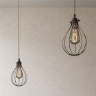 Spider - 3-light multifunctional pendant lamp Made in Italy with fabric cables and Drop lampshade