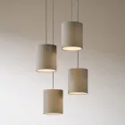 4-light pendant lamp with 400 mm round XXL Rose-One, fabric cable and fabric cylindrical lampshade