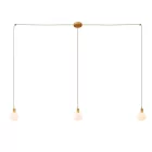 Spider - 3-light multifunctional pendant lamp Lamp manufactured in Italy with fabric cables and metal coating