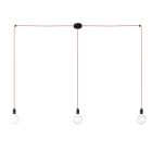 Spider - 3-light multifunctional pendant lamp Lamp manufactured in Italy with fabric cables and metal coating
