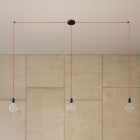 Spider - 3-light multifunctional pendant lamp Lamp manufactured in Italy with fabric cables and metal coating