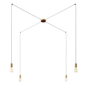   Spider - 4-light multifunctional pendant lamp Made in Italy with fabric cables and metal coating