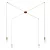 Spider - 4-light multifunctional pendant lamp Made in Italy with fabric cables and metal coating