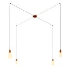 Spider - 4-light multifunctional pendant lamp Made in Italy with fabric cables and metal coating