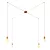 Spider - 4-light multifunctional pendant lamp Made in Italy with fabric cables and metal coating