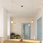 Spider - 4-light multifunctional pendant lamp Made in Italy with fabric cables and metal coating