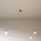 Spider - 4-light multifunctional pendant lamp Made in Italy with fabric cables and metal coating