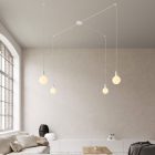 Spider - 4-light multifunctional pendant lamp Made in Italy with fabric cables and metal coating