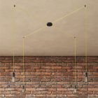 Spider - 4-light multifunctional pendant lamp Made in Italy with fabric cables and metal coating