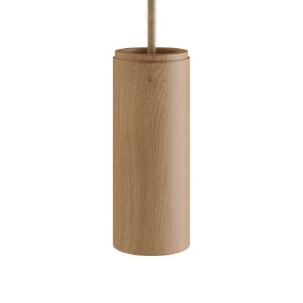 Tub-E14, wooden tube for spotlights, with E14 double ring lamp holder