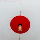  UFO COLOR, lacquered wood lampshade red