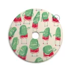 UFO wooden lampshade Special edition Italian illustrators, double-sided - 33 cm diameter