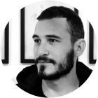 UFO wooden lampshade Special edition Italian illustrators, double-sided - 33 cm diameter