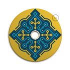 UFO wooden lampshade Special edition Italian illustrators, double-sided - 33 cm diameter