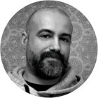 UFO wooden lampshade Special edition Italian illustrators, double-sided - 33 cm diameter