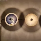 UFO wooden lampshade Special edition Italian illustrators, double-sided - 33 cm diameter