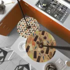 UFO wooden lampshade Special edition Italian illustrators, double-sided - 33 cm diameter