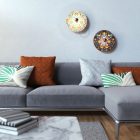 UFO wooden lampshade Special edition Italian illustrators, double-sided - 33 cm diameter