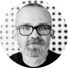 UFO wooden lampshade Special edition Italian illustrators, double-sided - 33 cm diameter