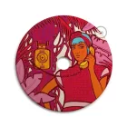 UFO wooden lampshade Special edition Italian illustrators, double-sided - 33 cm diameter