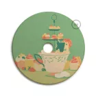 UFO wooden lampshade Special edition Italian illustrators, double-sided - 33 cm diameter
