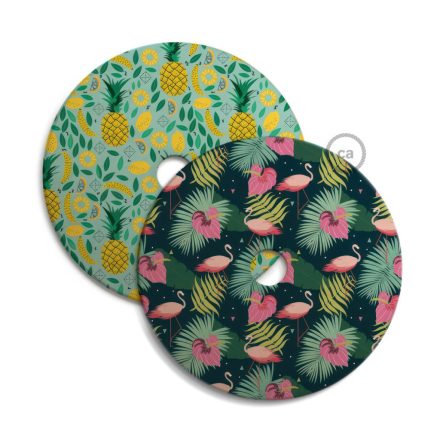 UFO wooden lampshade Special edition Italian illustrators, double-sided - 33 cm diameter