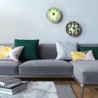 UFO wooden lampshade Special edition Italian illustrators, double-sided - 33 cm diameter