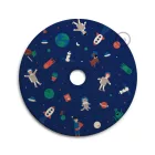 UFO wooden lampshade Special edition Italian illustrators, double-sided - 33 cm diameter