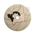 UFO wooden lampshade Special edition Italian illustrators, double-sided - 33 cm diameter