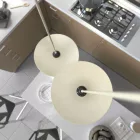UFO lampshade made of natural wood