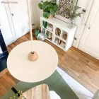 UFO lampshade made of natural wood