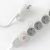  French Power Strip with rayon-coated electric cable, RM01 white fabric and Schuko plug with comfort ring