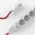  French power strip with artificial silk red RM09 cover and Schuko plug with comfort ring