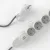  French power strip with electrical cable Grey natural linen RN02 fabric and Schuko plug with comfort ring