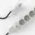  French power strip with electrical cable, anthracite natural linen RN03 fabric and Schuko plug with comfort ring