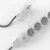  German power strip with electrical cable, ZigZag Black RZ04 cover and Schuko plug with comfort ring