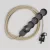 Schuko multi-connector socket with neutral-colored jute cable and Schuko plug, with convenient ring