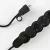  German power strip with electrical cable, black RM04 cover and Schuko plug with comfort ring