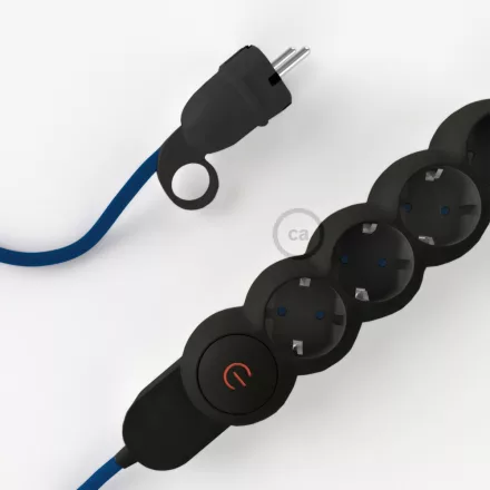  German Power Strip with electric cable covered with RM12 material and Schuko plug with comfort ring