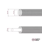 Creative-Tube flexible cable, single-color Fluo Orange RF15 fabric cover, diameter 20 mm