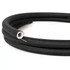Creative-Tube flexible cable, Rayon Black RM04 fabric cover, diameter 20 mm