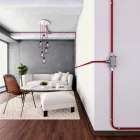 Creative-Tube flexible cable, Rayon Red RM09 fabric cover, diameter 20 mm