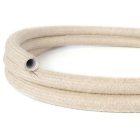 Creative-Tube flexible cable, neutral natural linen RN01 fabric cover, diameter 20 mm