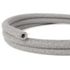 Creative-Tube flexible cable, gray natural linen RN02 fabric cover, diameter 20 mm