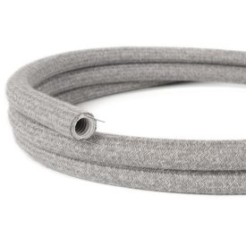   Creative-Tube flexible cable, gray natural linen RN02 fabric cover, diameter 20 mm