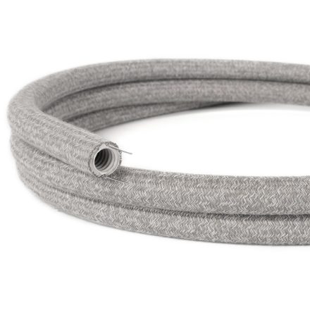 Creative-Tube flexible cable, gray natural linen RN02 fabric cover, diameter 20 mm