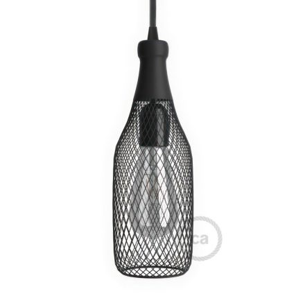 Bottle-shaped metal lampshade with bare bulb cover Magnum