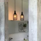 Bottle-shaped metal lampshade with bare bulb cover Jéroboam