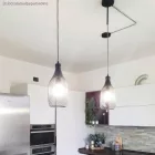 Bottle-shaped metal lampshade with bare bulb cover Jéroboam