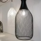 Bottle-shaped metal lampshade with bare bulb cover Jéroboam